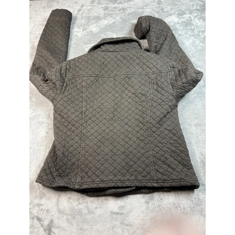 Anthropologie Marrakech Quilted Moto Jacket Womens Gray Full‎ Zip Pockets Small
